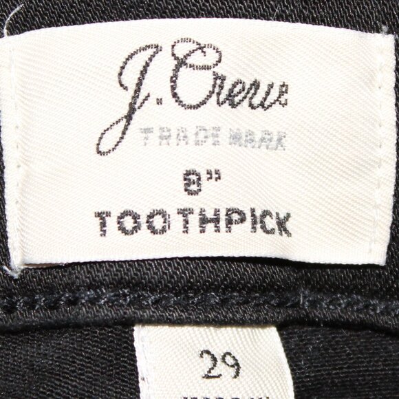 EUC Black J Crew 8" Toothpick Jeans - Size 29 - Picture 2 of 4